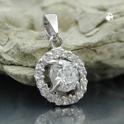 Anhänger Blume Zirkonias 925 Sterlingsilber