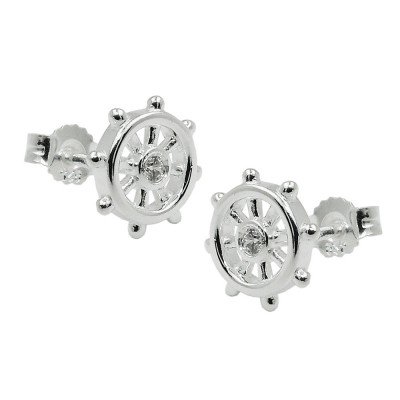 Ohrring Stecker Steuerrad Zirkonia 925 Silber