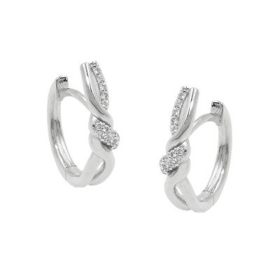 Creole überkreuzt mit Zirkonias glänzend 925 Silber